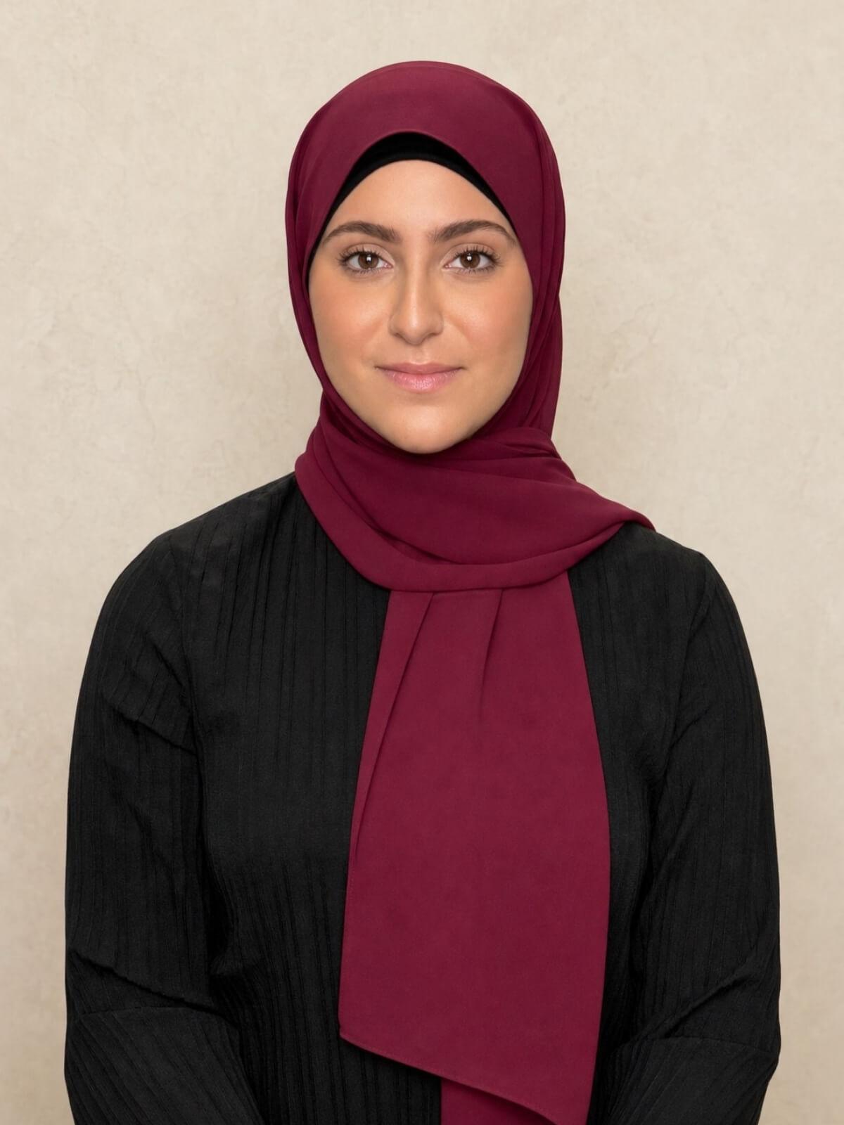 Modish Girl Luxury Chiffon Hijab-Wine