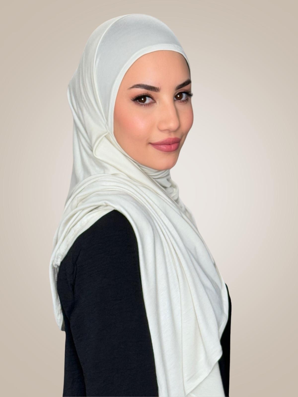 Pre-Sewn Jersey Hijab-Ivory