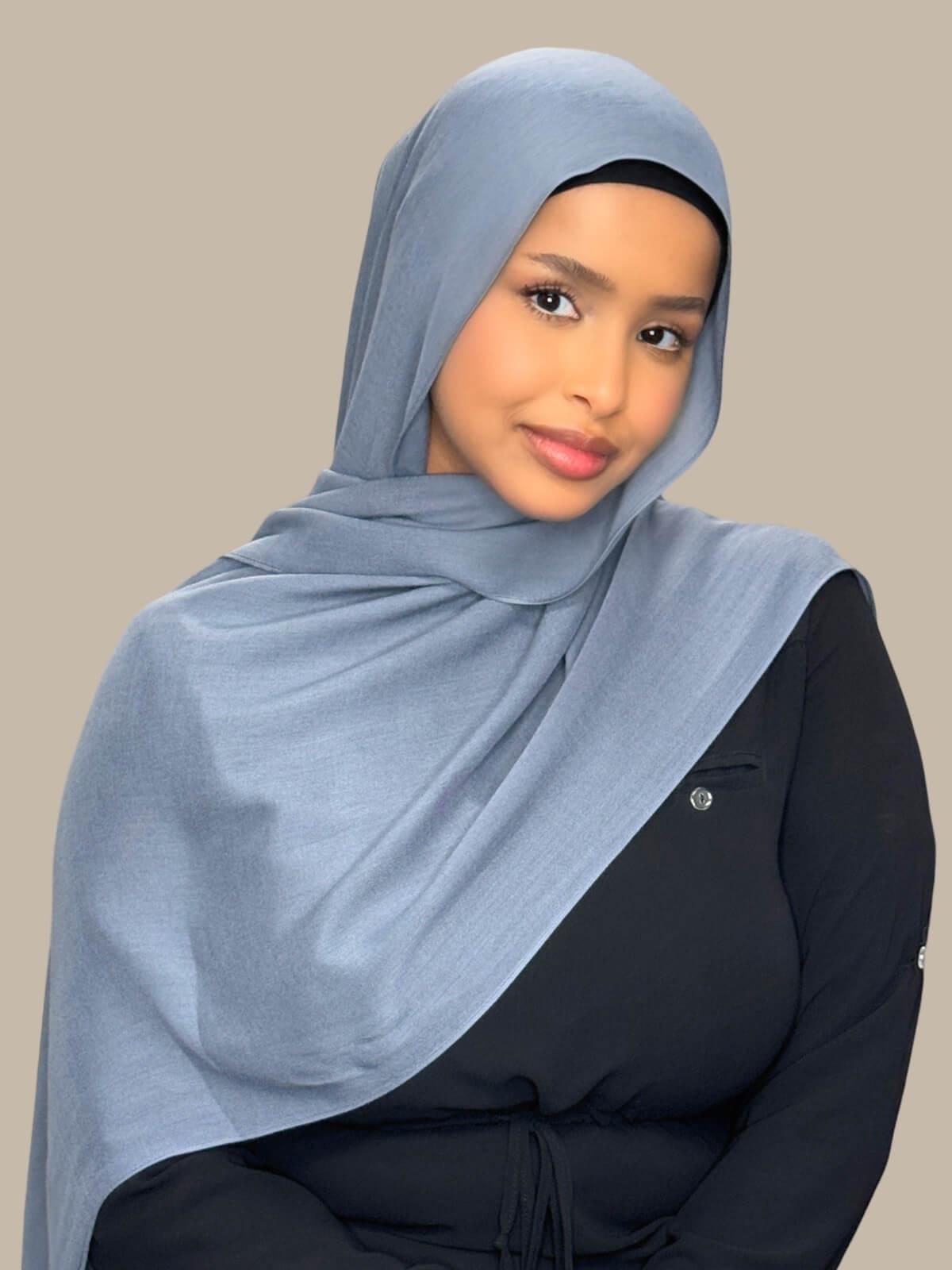 Cotton Modal Hijab-Dusty Denim