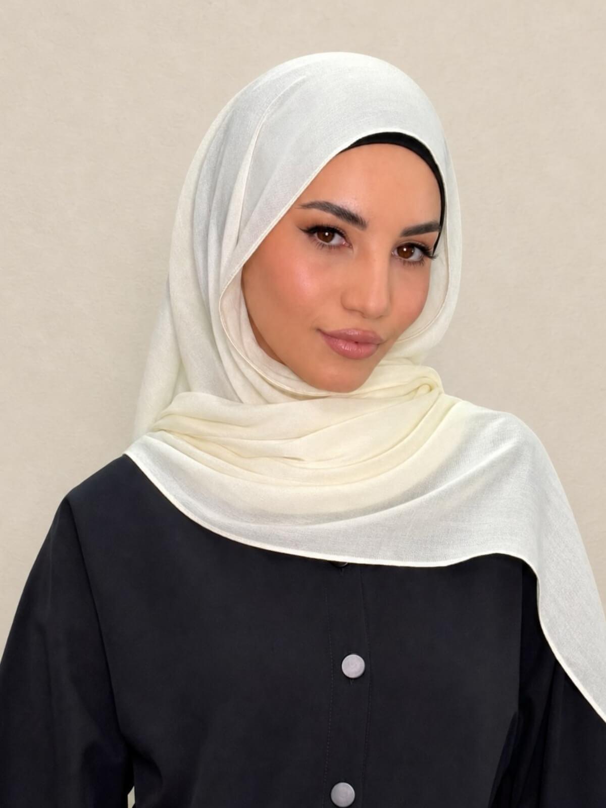 Cotton Modal Hijab-Lace