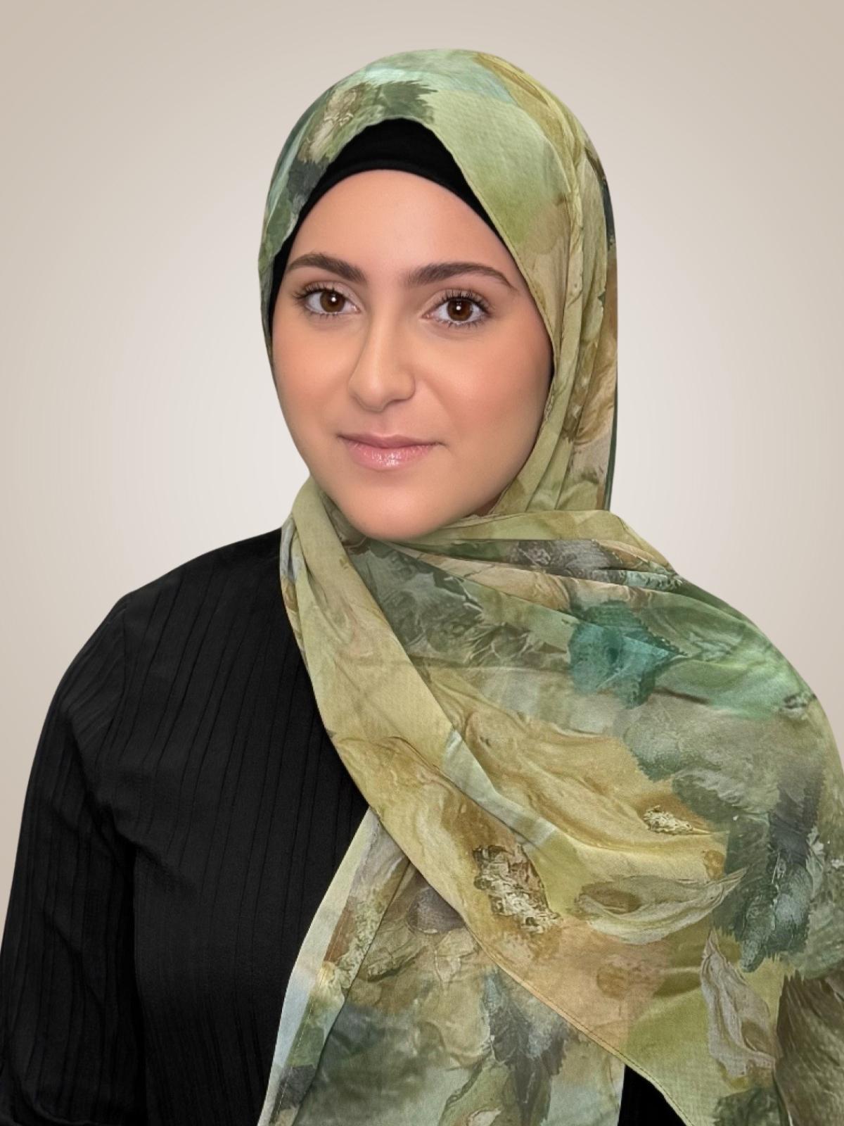 Modish Girl Printed Chiffon Hijab- Willow Drift