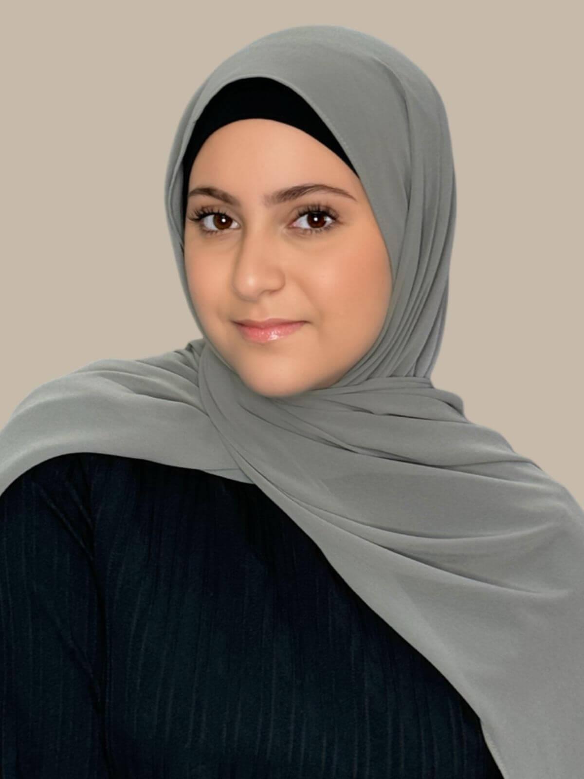 Modish Girl Luxury Chiffon Hijab-Frost Grey