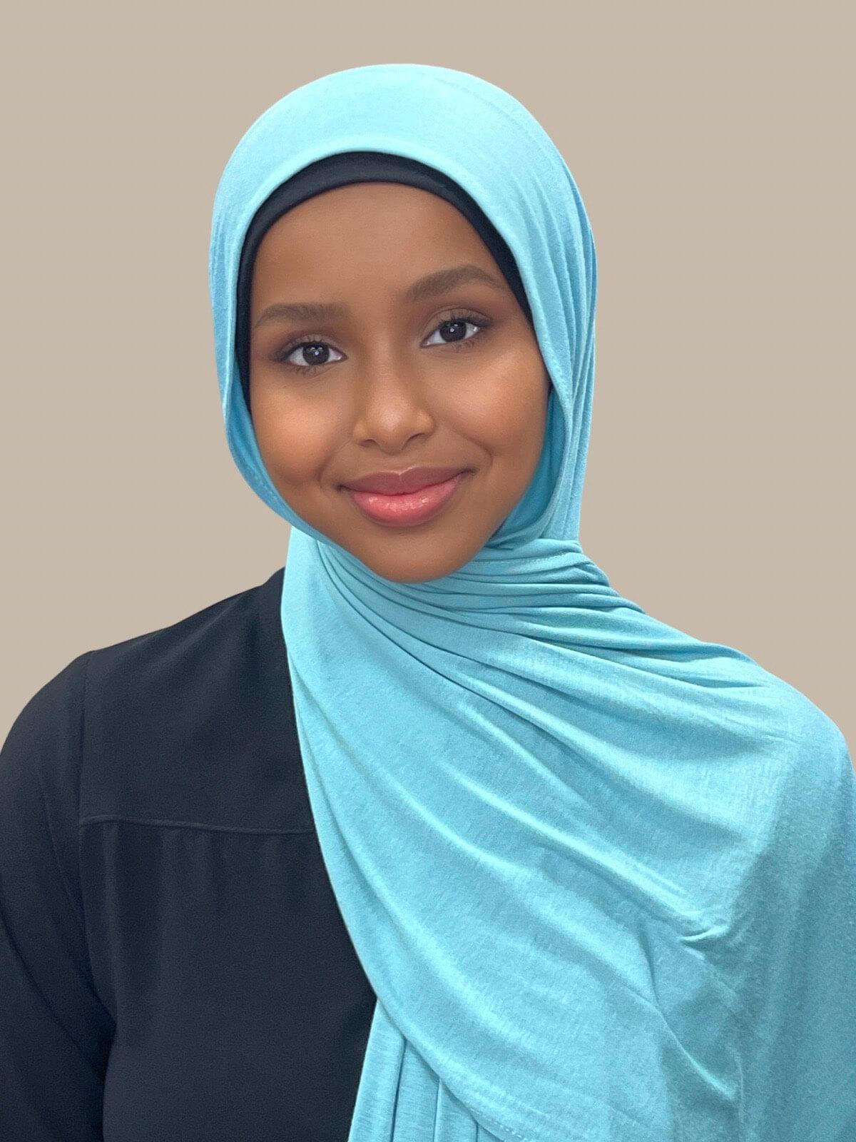 Classic Jersey hijab-Blue Lagoon