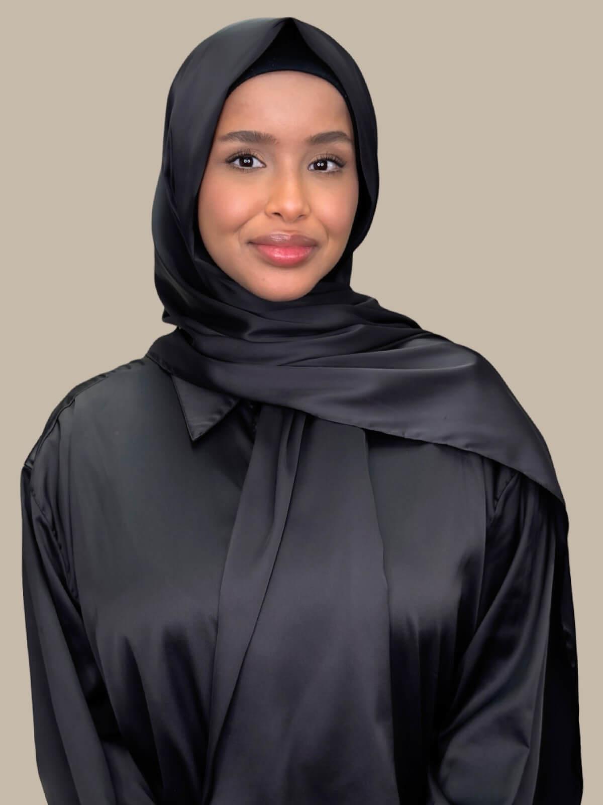 Premium Satin Hijab-Coal