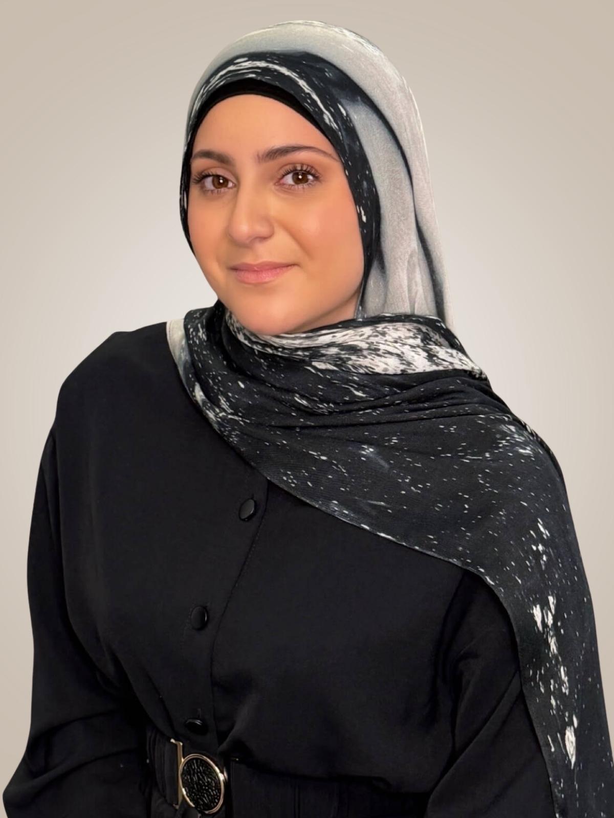 Modish Girl Print Modal Hijab-Milan Noir