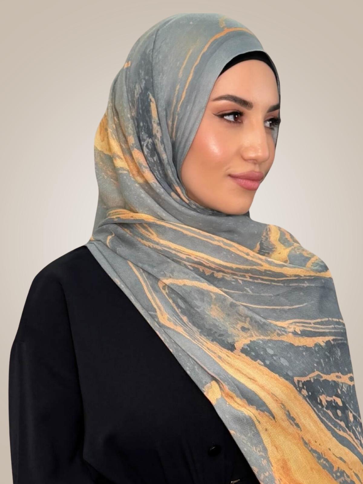 Print Modal Hijab-Vienna Grey