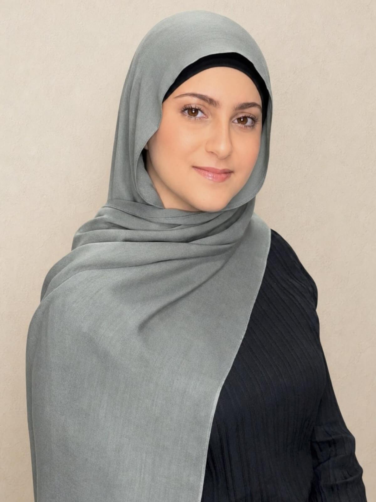 Modish Girl Cotton Modal Hijab-Slate Green