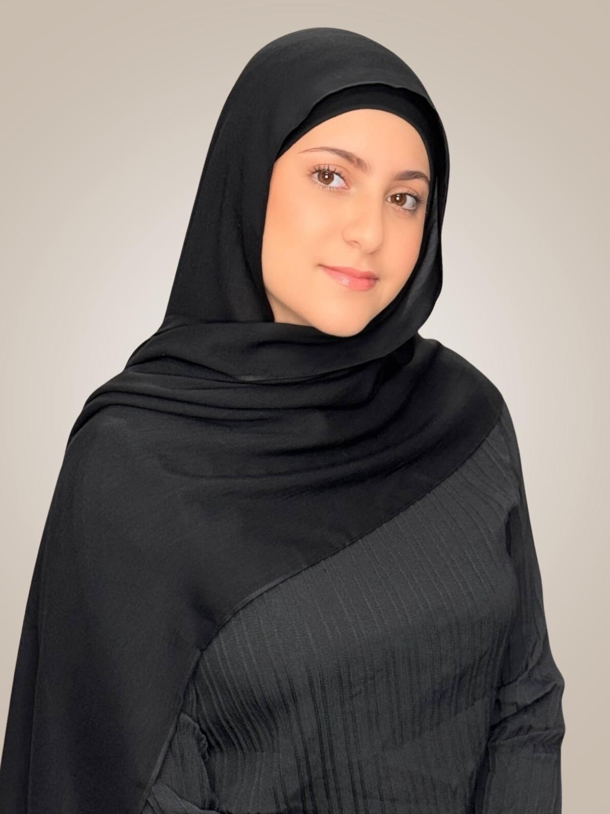 Modish Girl Cotton Modal Hijab-Black