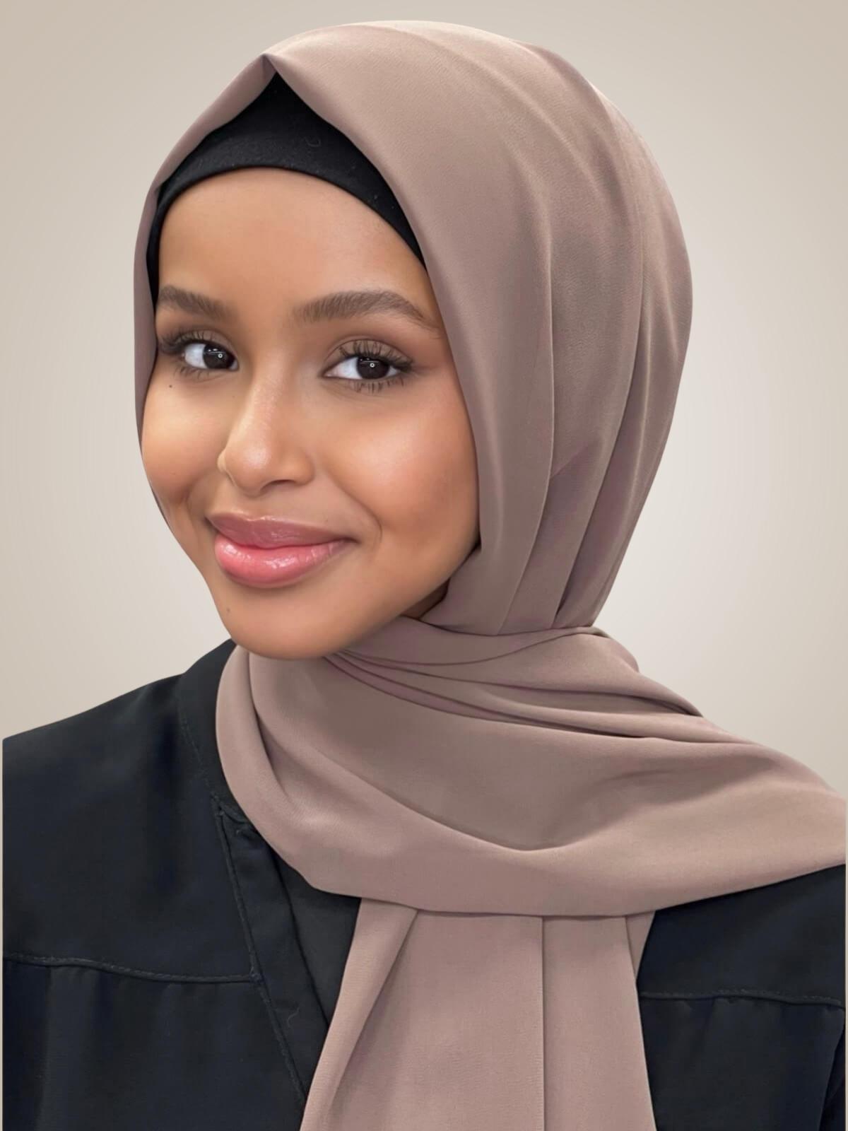 Luxury Chiffon Hijab-Chestnut Brown