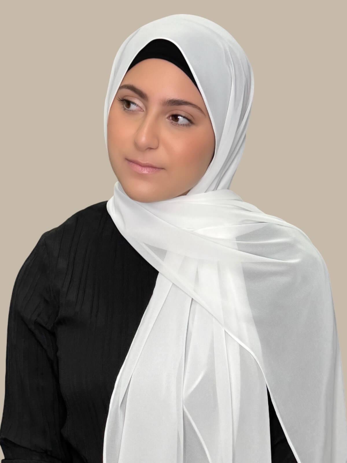 Modish Girl Luxury Chiffon-Pearl White