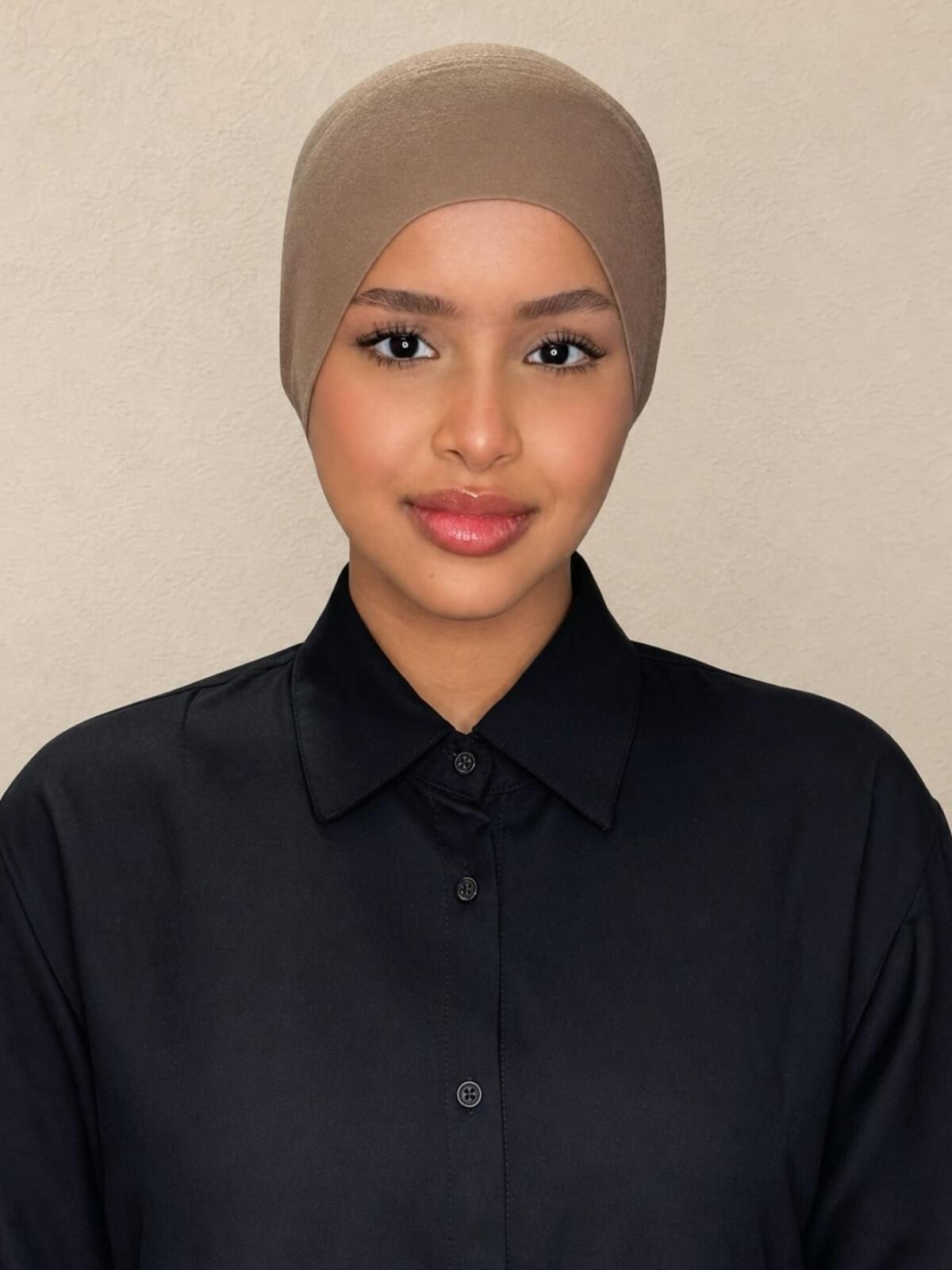 Premium Cotton Underscarf-Walnut Brown