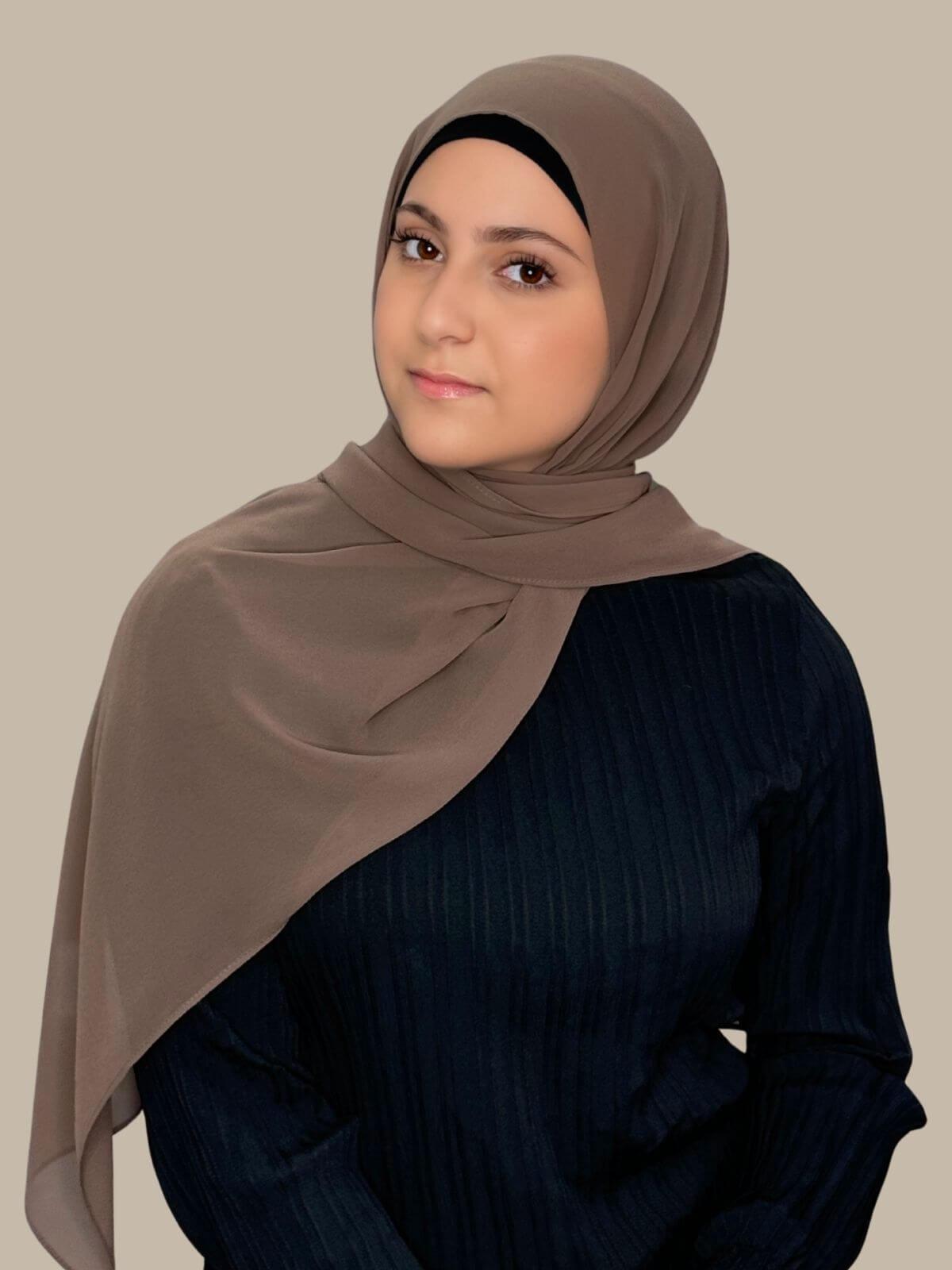 Modish Girl Luxury Chiffon Hijab-Chestnut Brown