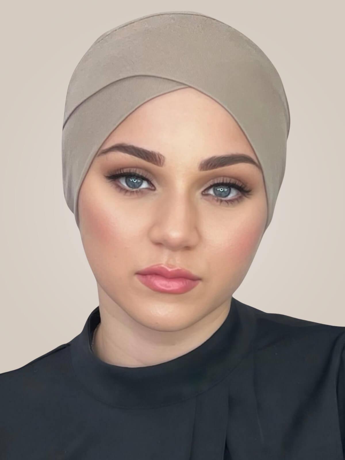 Premium Jersey Cross Front Underscarf -Desert