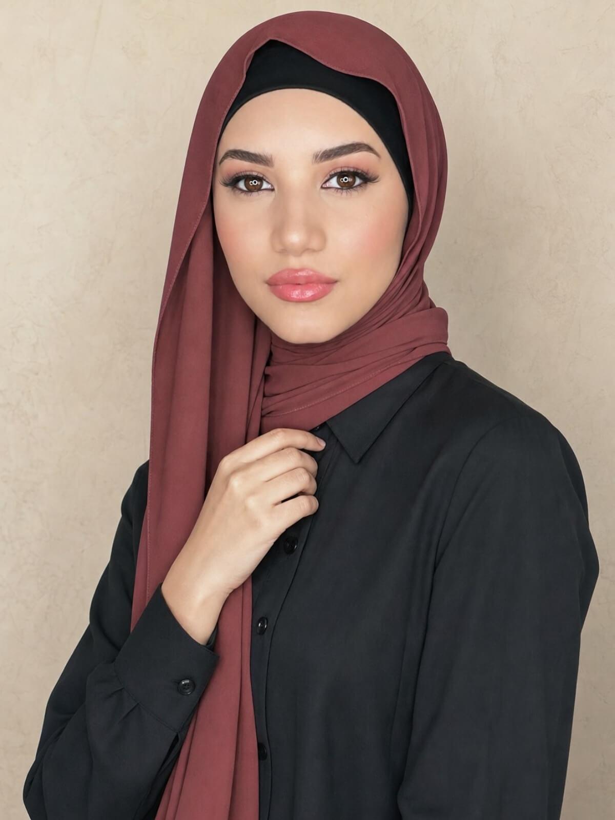 Classic Chiffon Hijab-Auburn Red