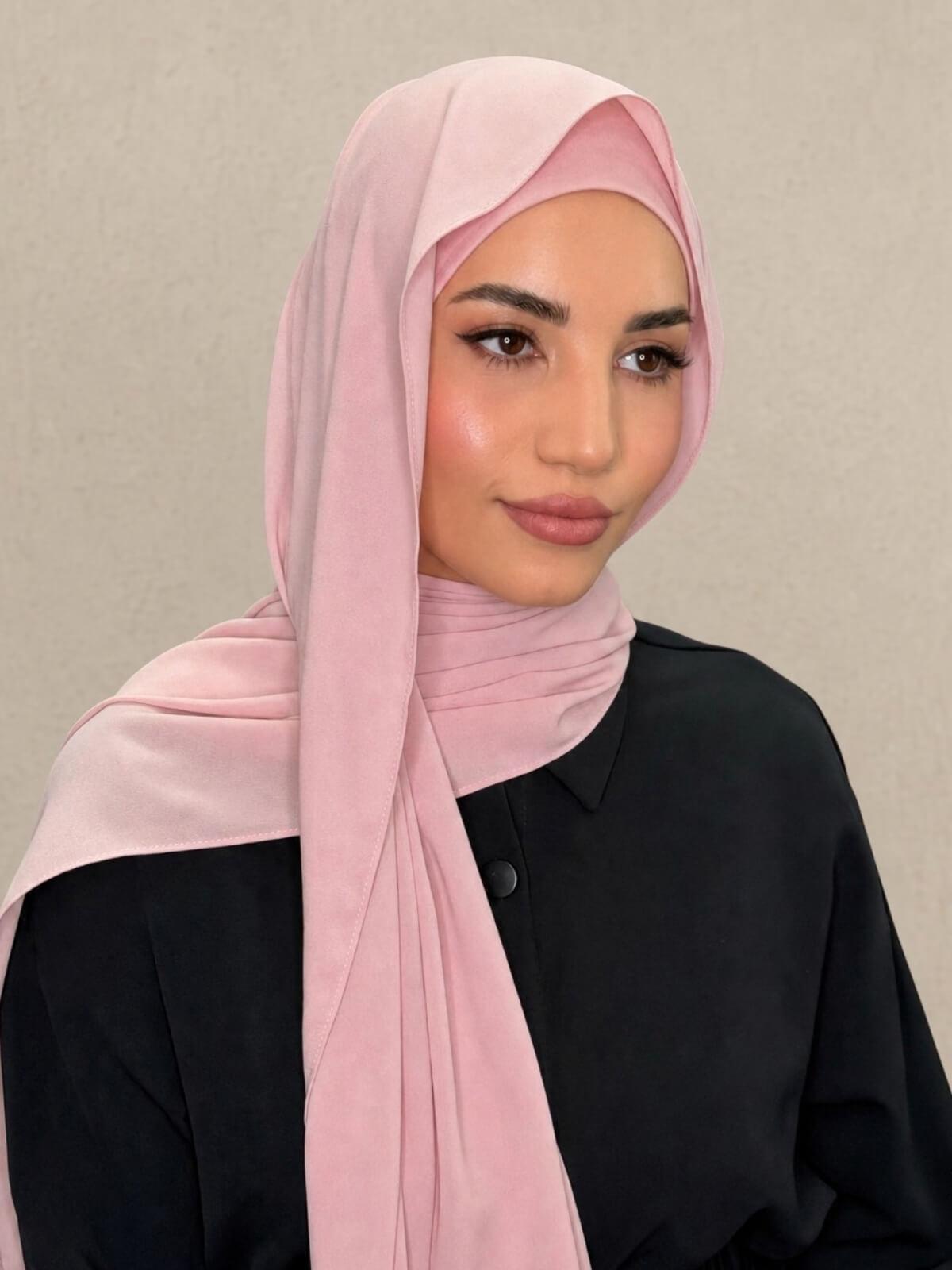 Matching Chiffon Hijab Set-Antique Pink