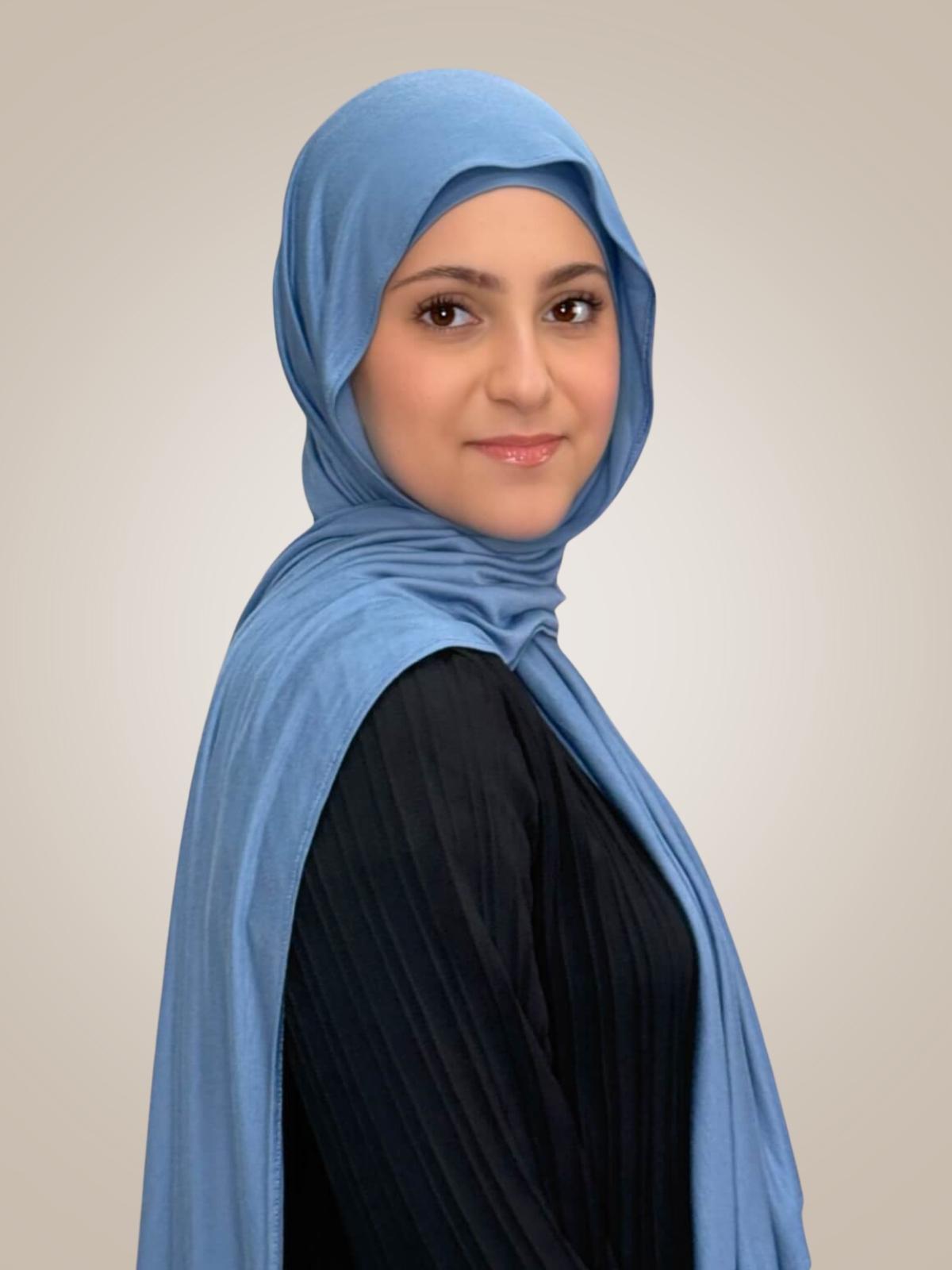 Modish Girl Premium Jersey Hijab-Blue Grey