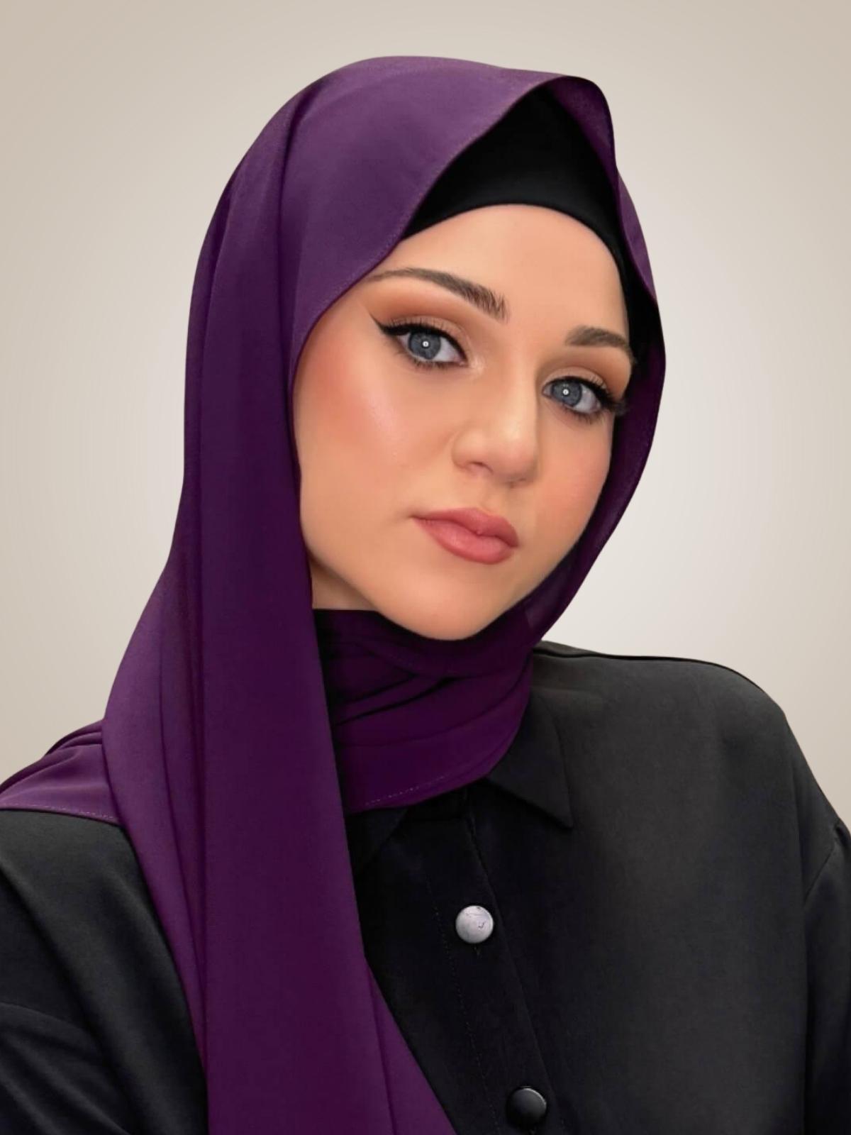 Classic Chiffon Hijab-Plum Purple