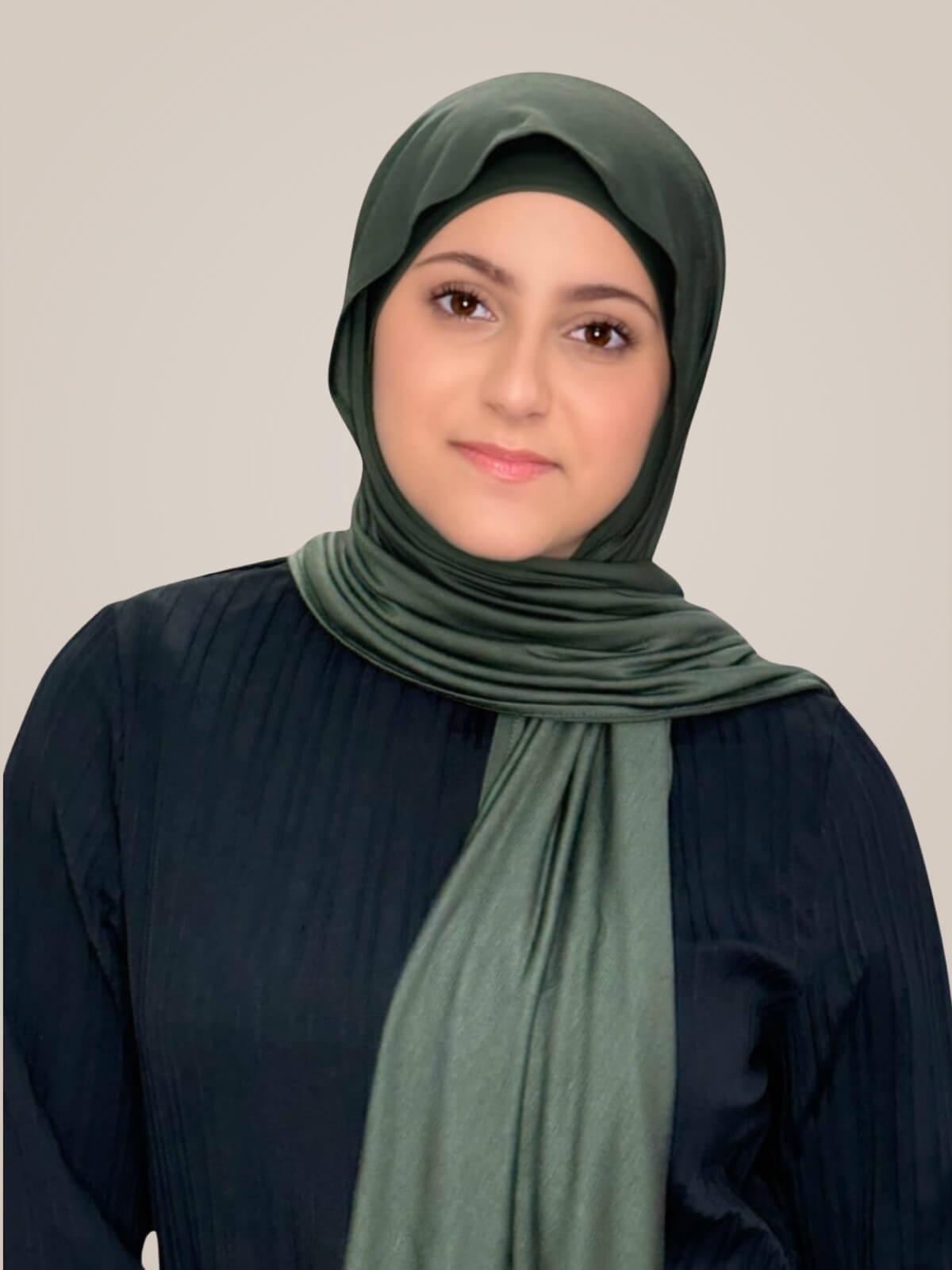 Modish Girl Premium Jersey hijab-Army Green