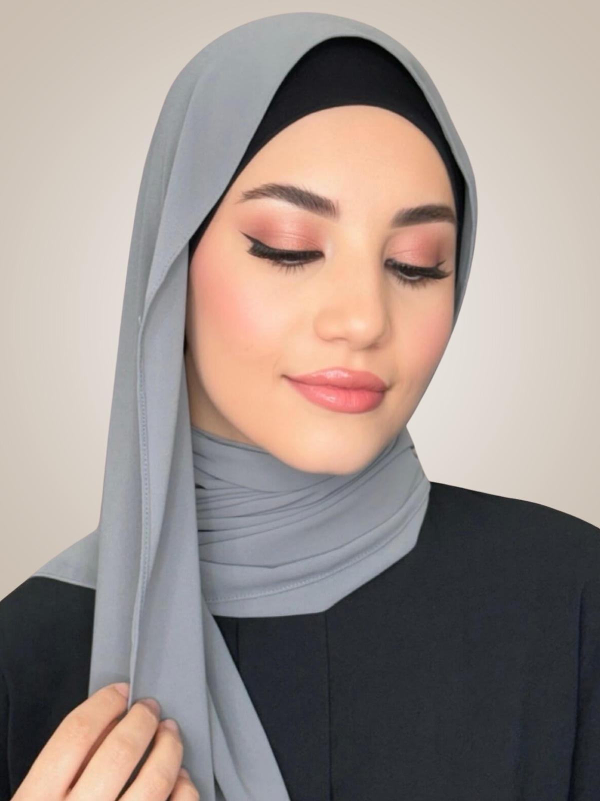 Classic Chiffon Hijab-Smoke Grey