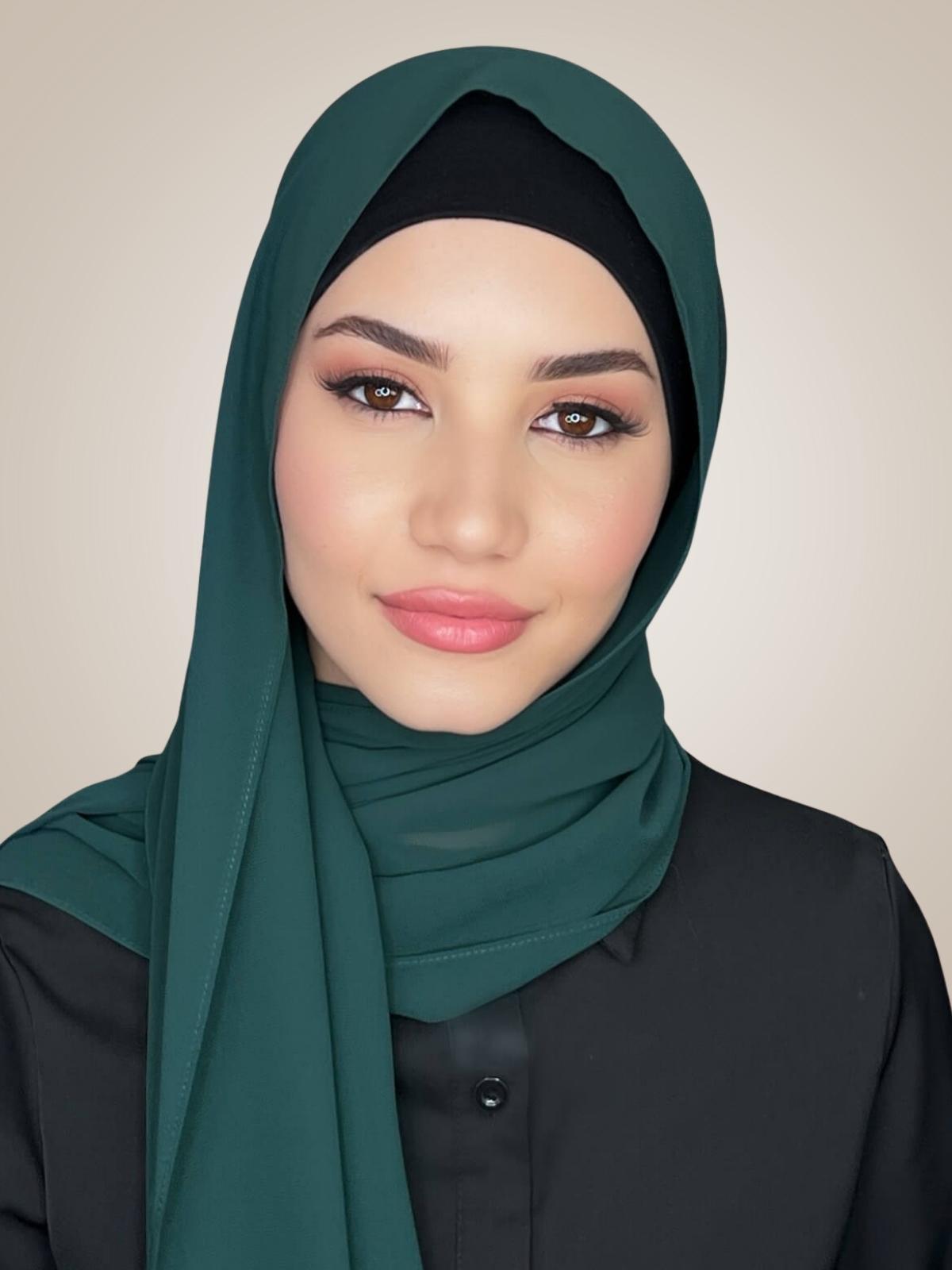 Luxury Chiffon Hijab-Deep Green