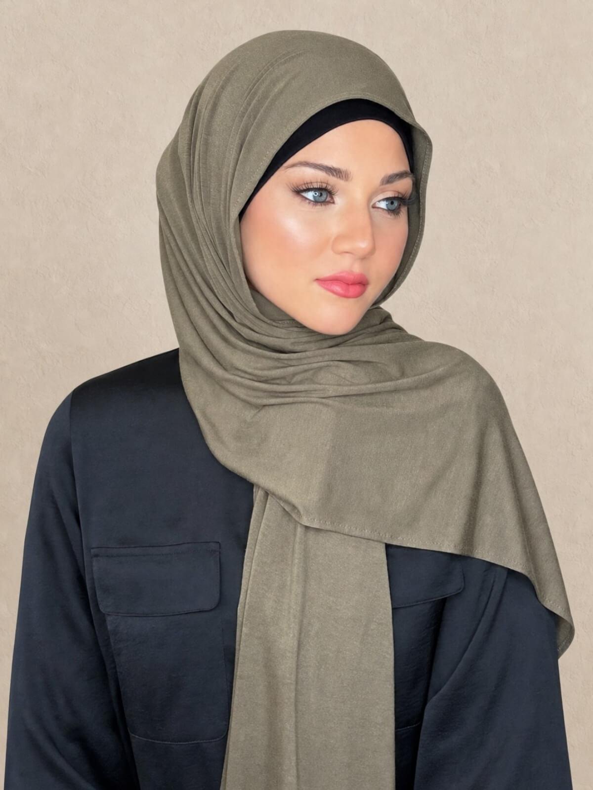 Classic Jersey Hijab-Dark Sage