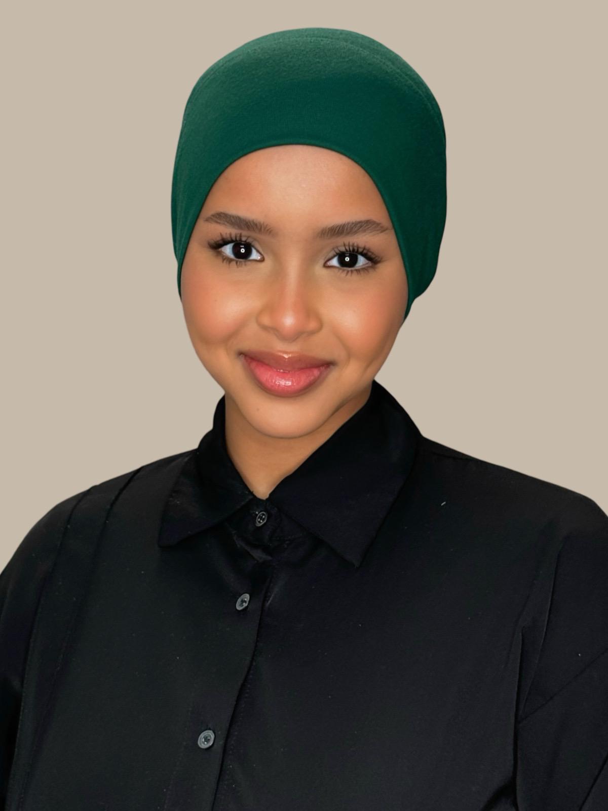 Premium Cotton Underscarf-Deep Green