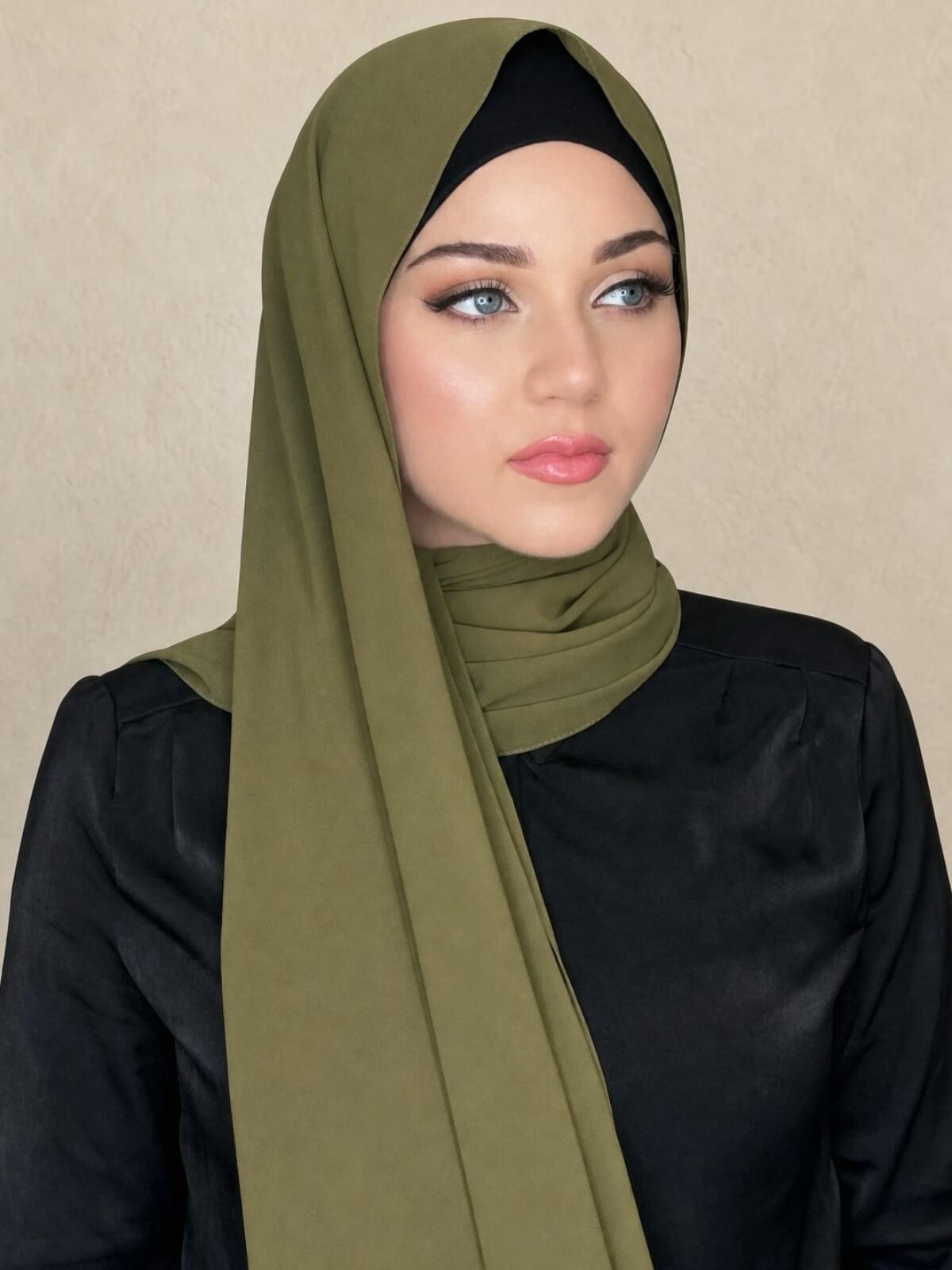 Classic Chiffon Hijab-Olive