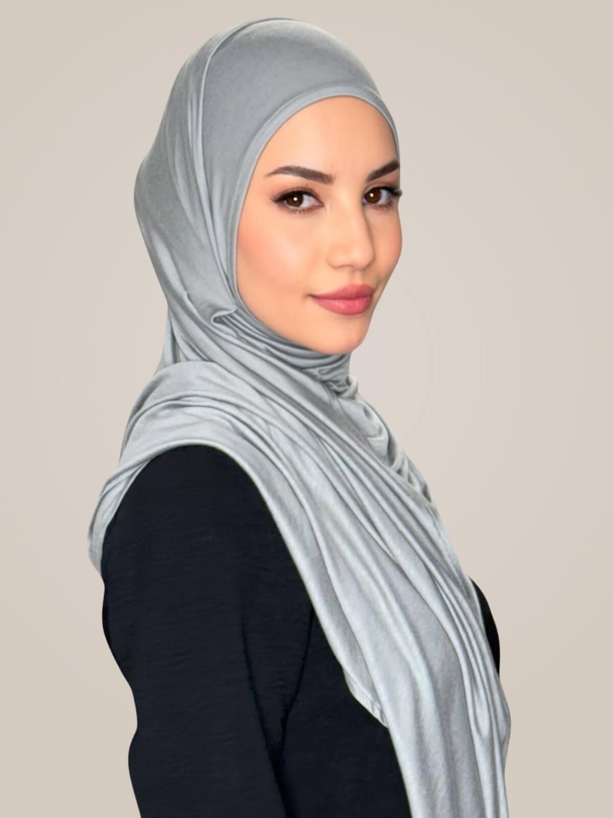 Pre-Sewn Jersey Hijab-Chic Grey
