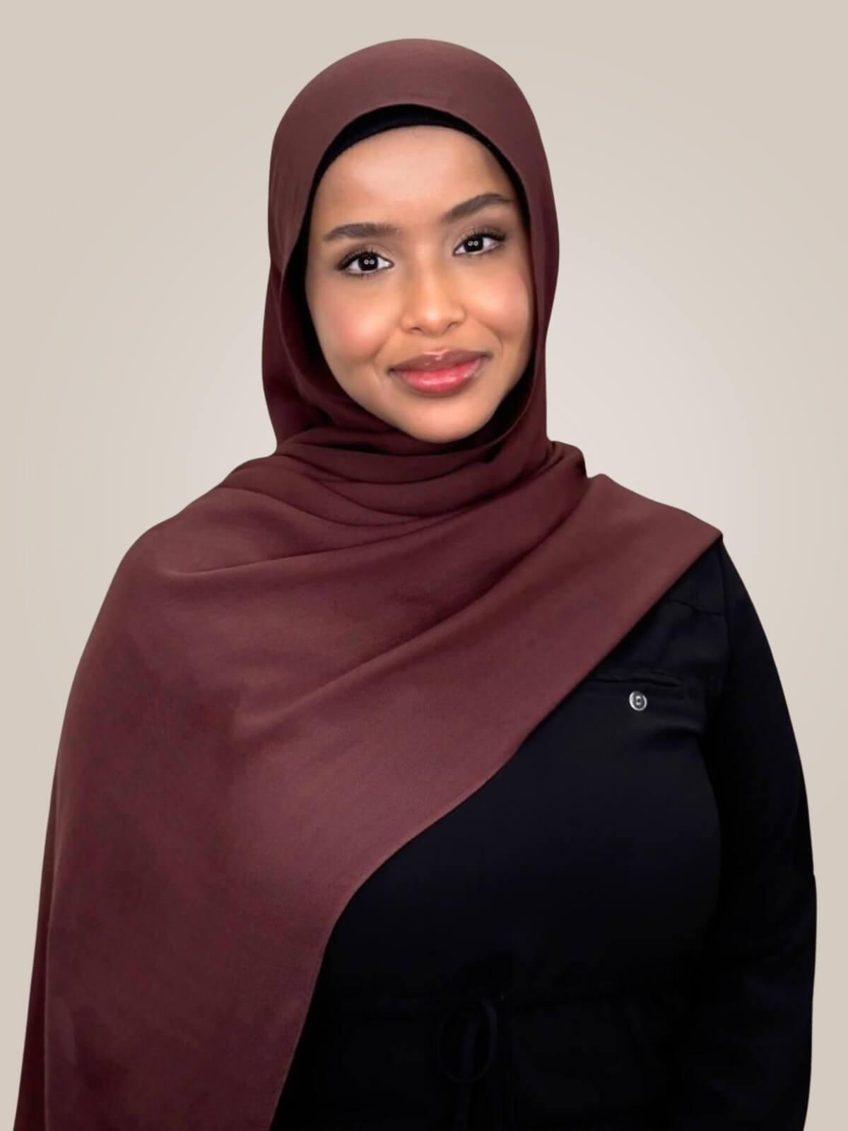 Cotton Modal Hijab-Raisin Brown