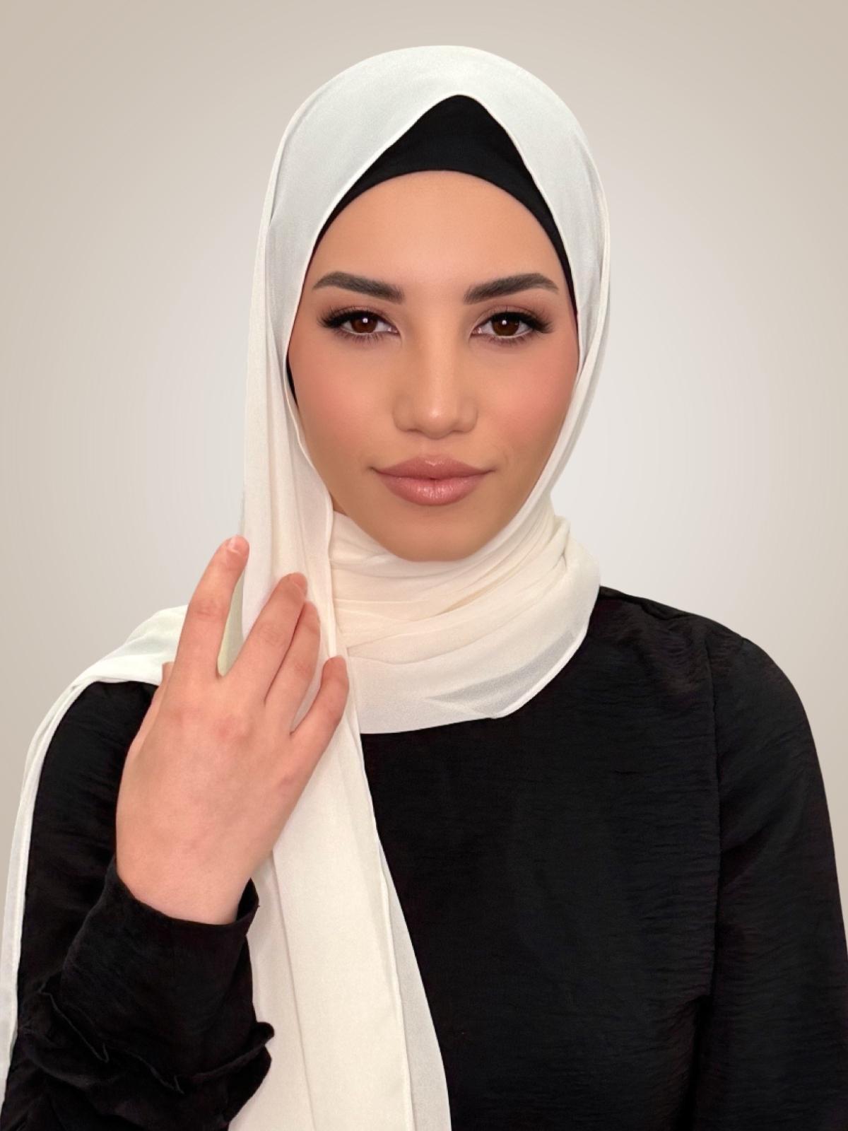 Luxury Chiffon Hijab-Buttermilk