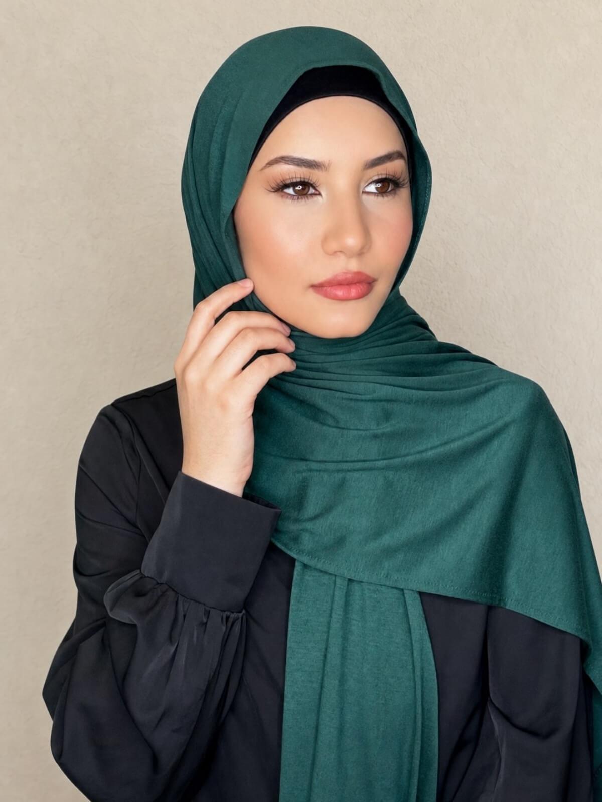 Classic Jersey Hijab-Deep Green