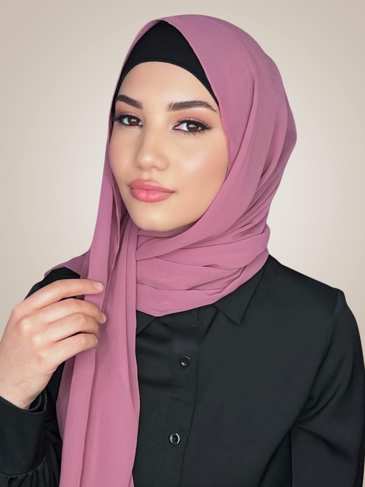 Luxury Chiffon Hijab-Pale Rose