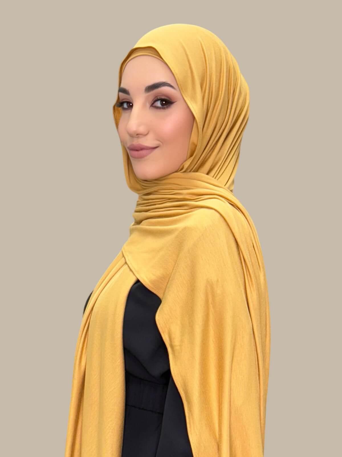 Premium Jersey Hijab-Saffron