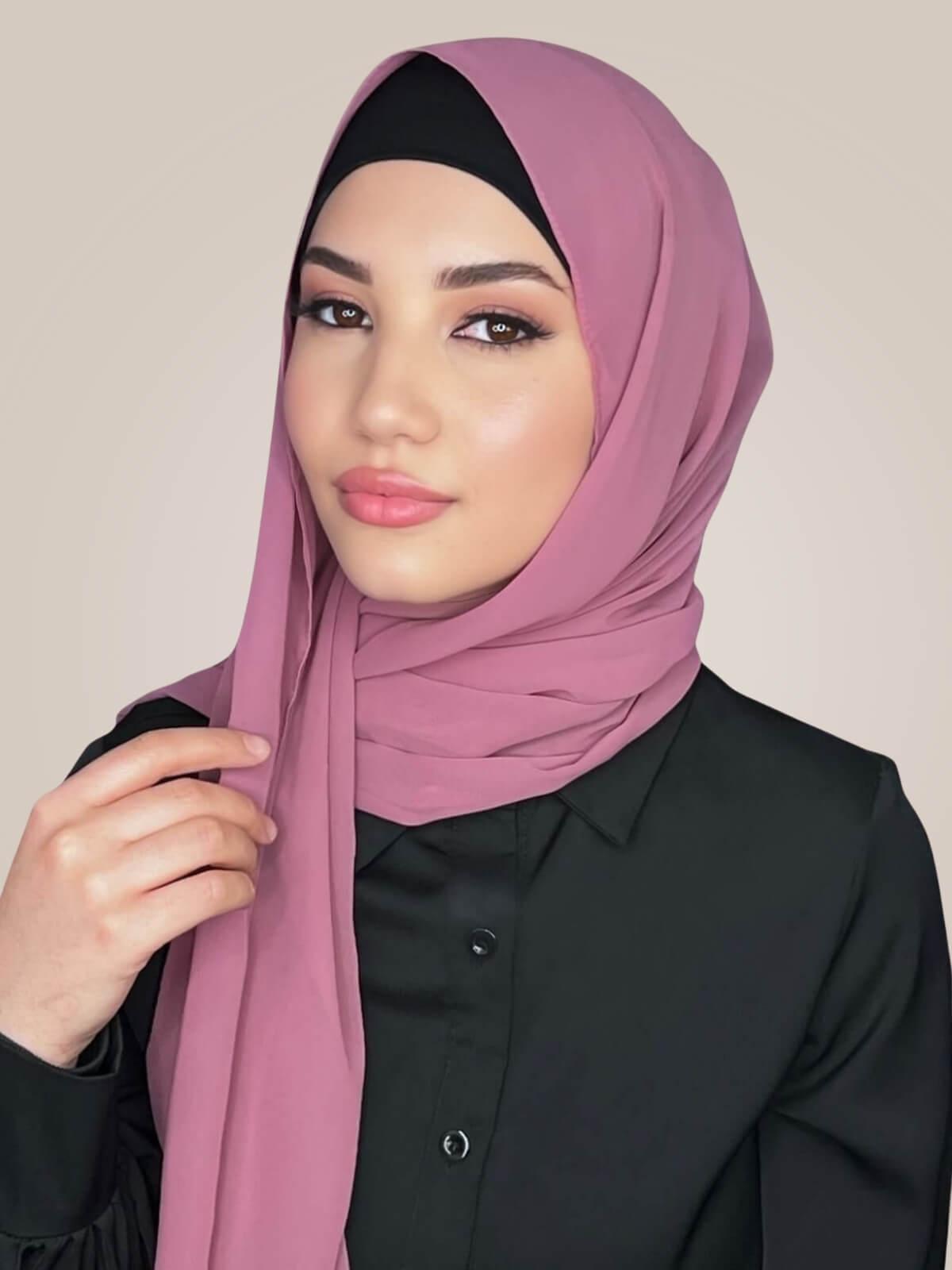 Luxury Chiffon Hijab-Pale Rose