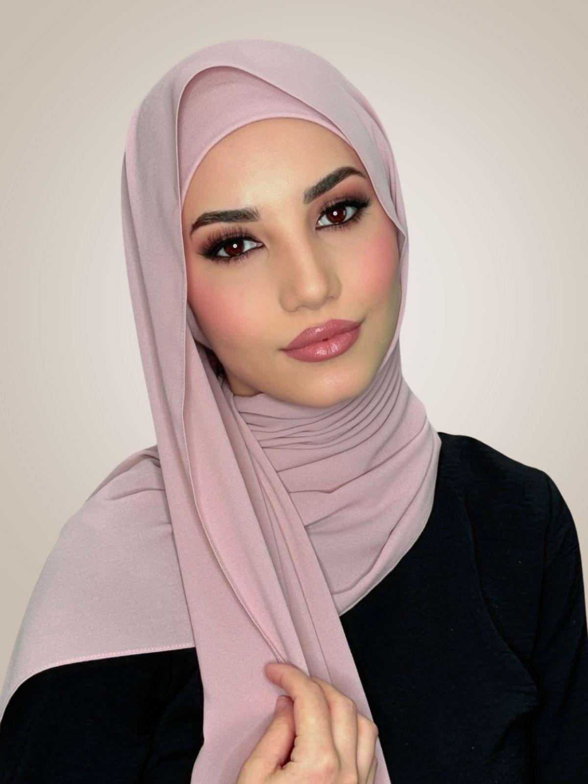 Matching Chiffon Hijab Set-Blush Rose
