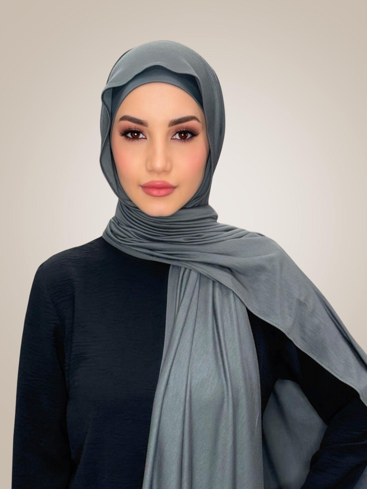 Premium Jersey hijab-Pebble Grey