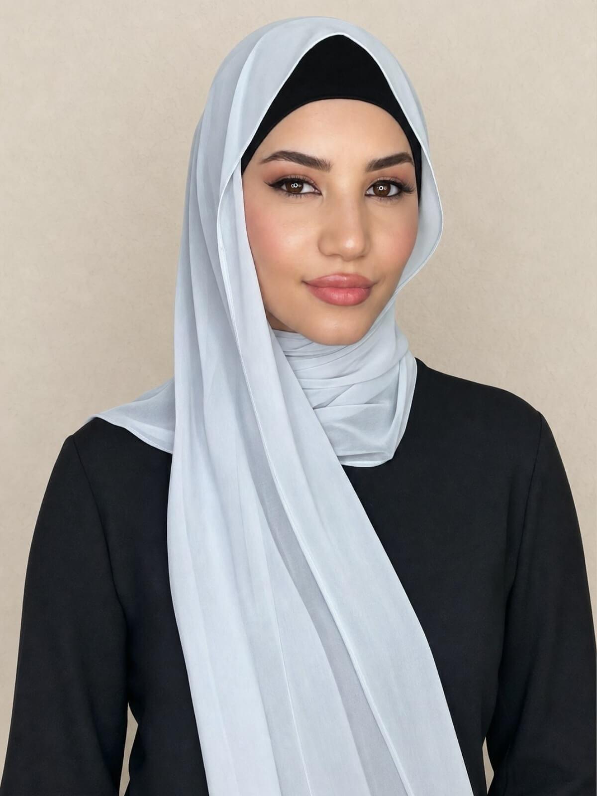 Luxury Chiffon Hijab-Cloud Grey