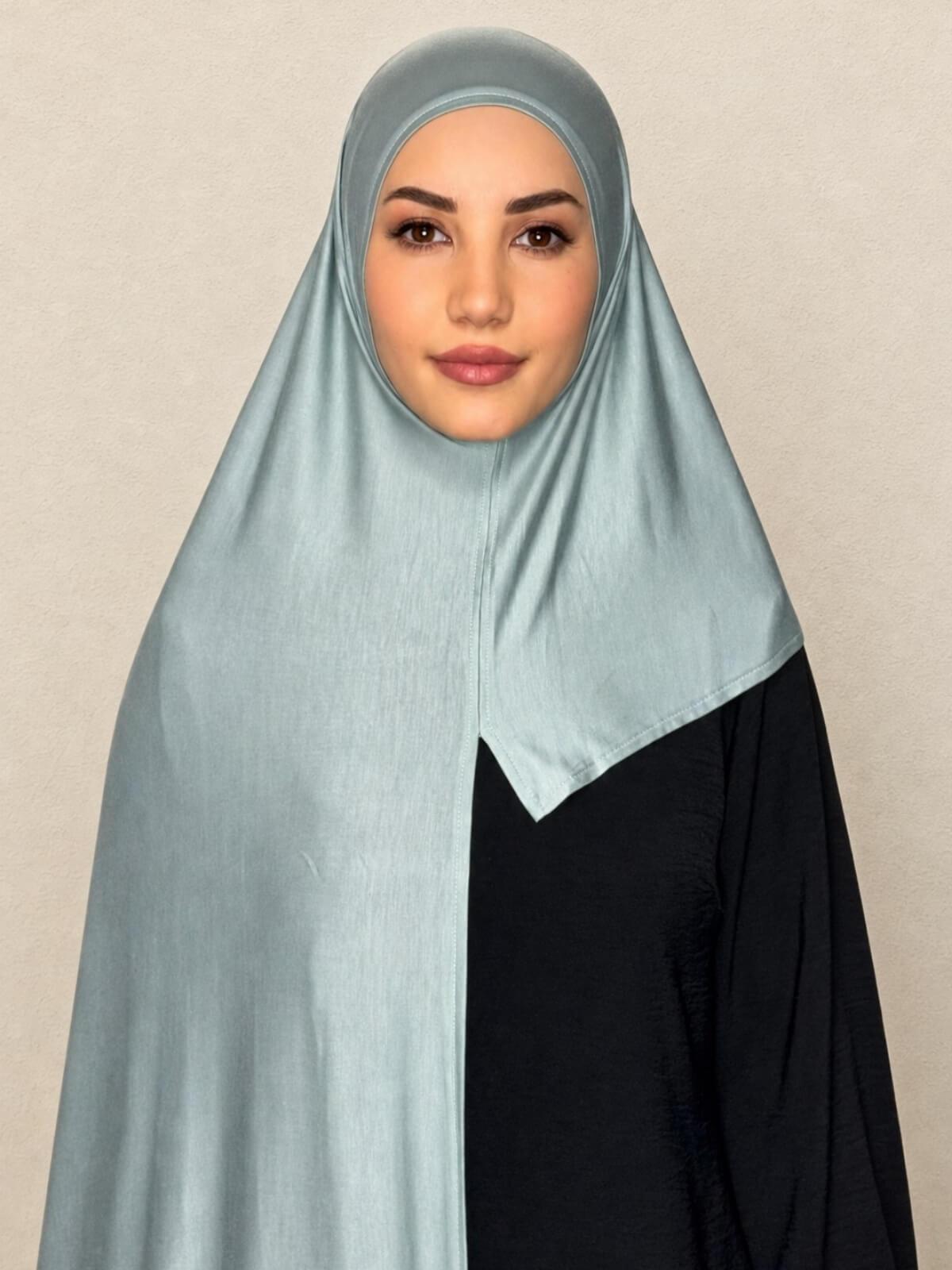 Pre-Sewn Jersey Hijab-Pale Cyan