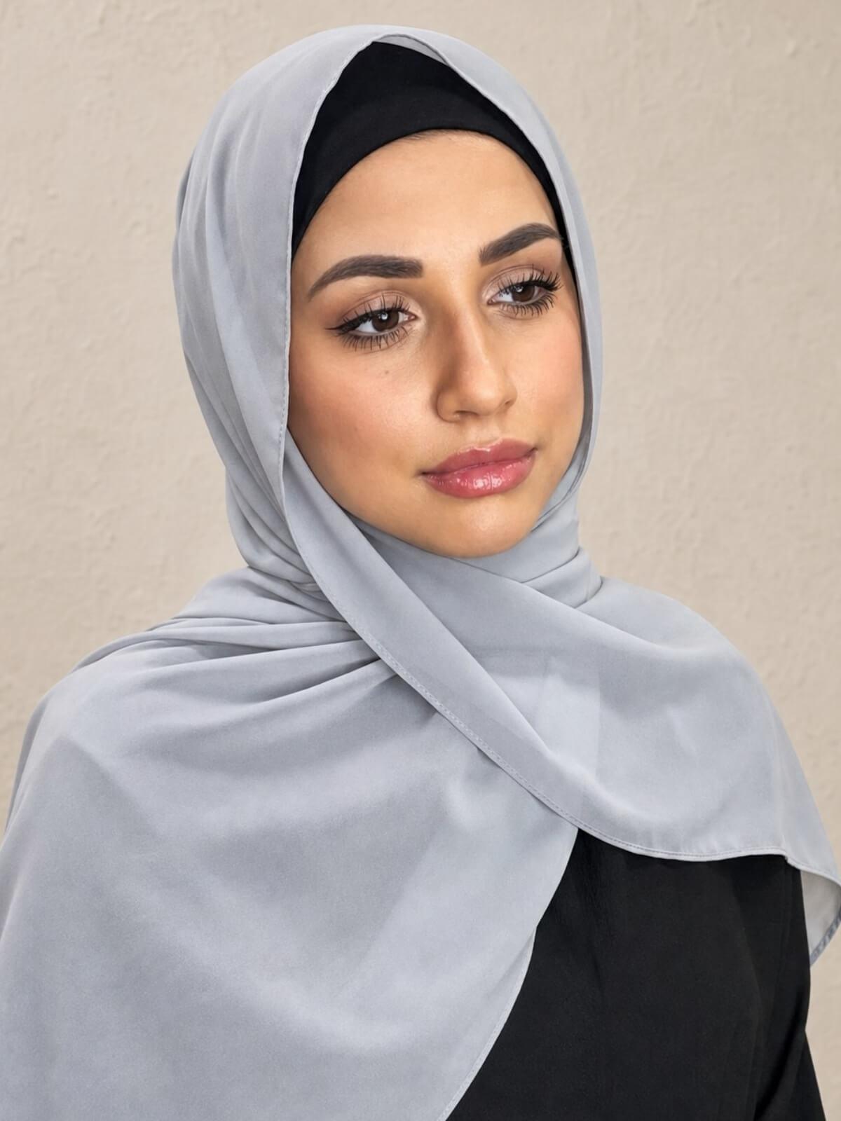 Luxury Chiffon Hijab-Chic Grey