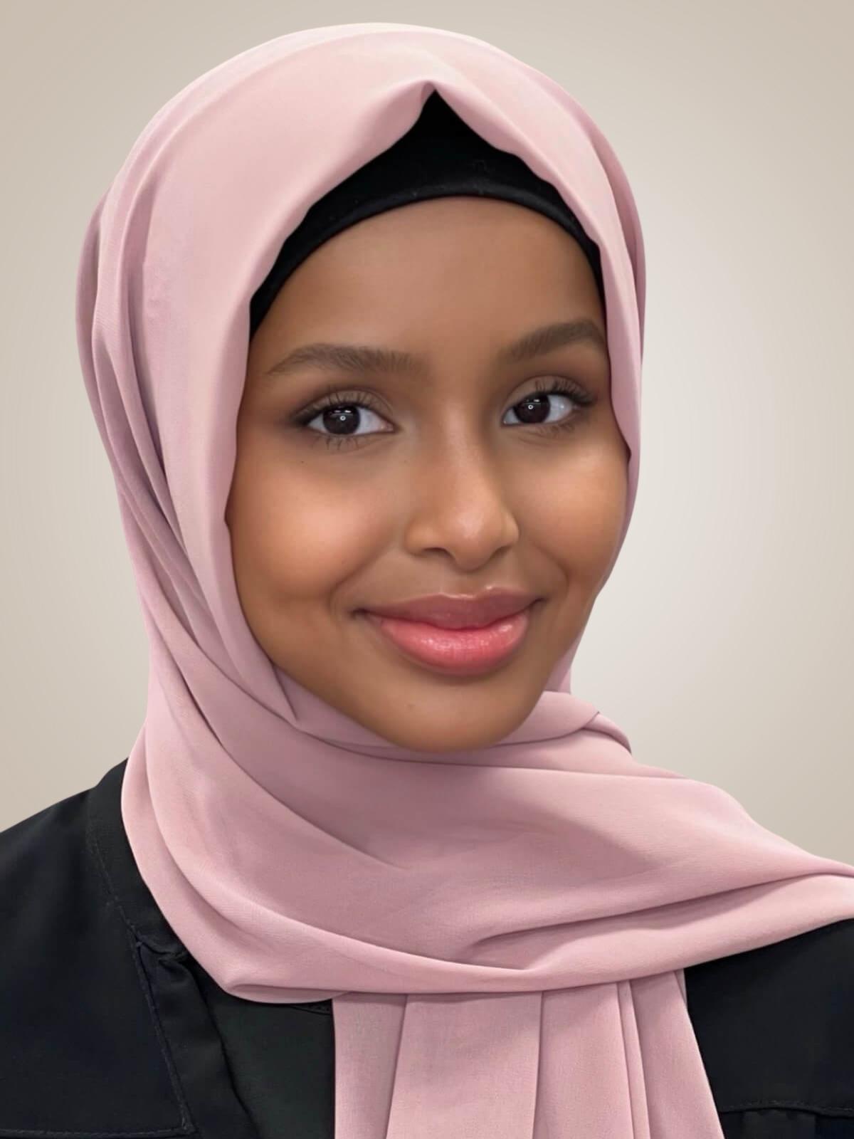 Luxury Chiffon Hijab-Dusty Rose