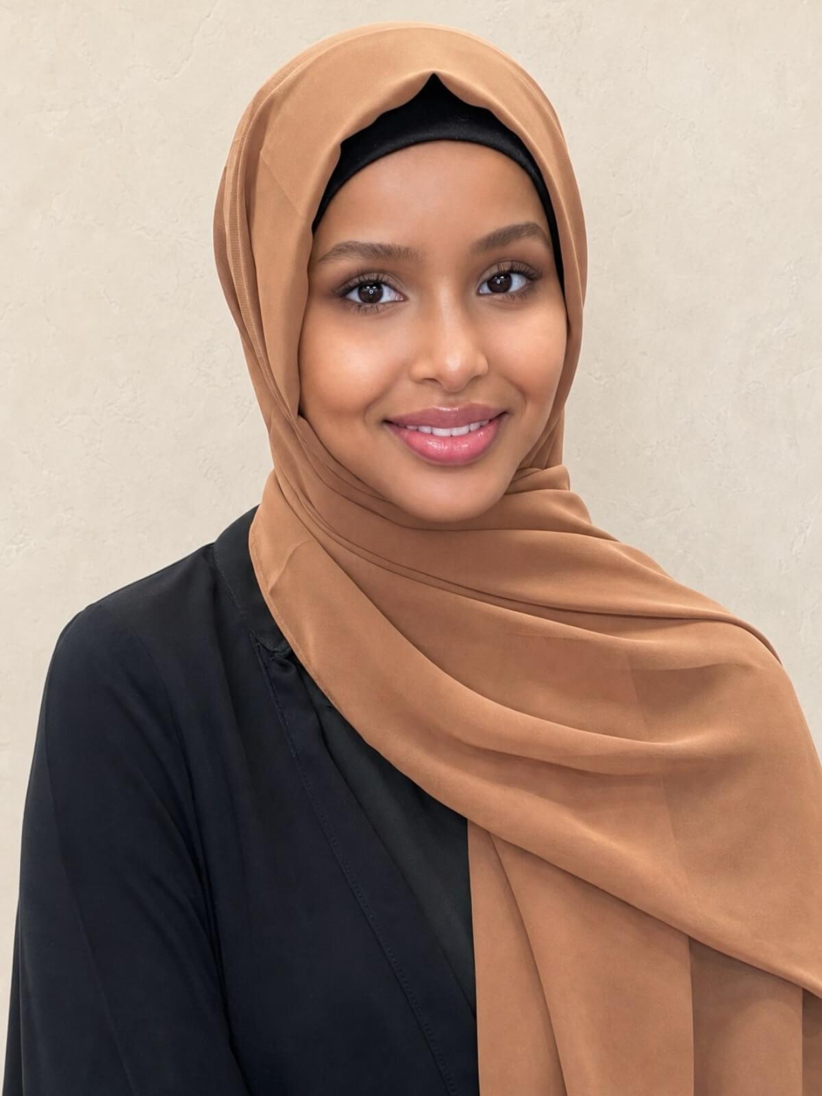 Luxury Chiffon Hijab-Tawny