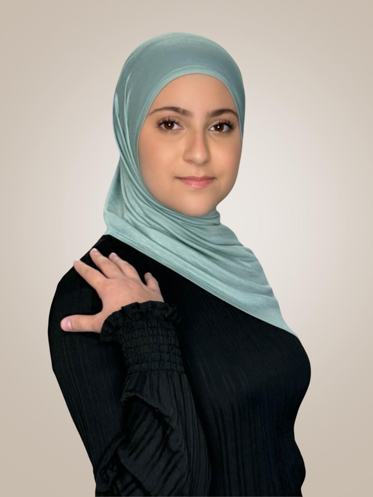 Modish Girl Pre-Sewn Jersey hijab-Pale Cyan