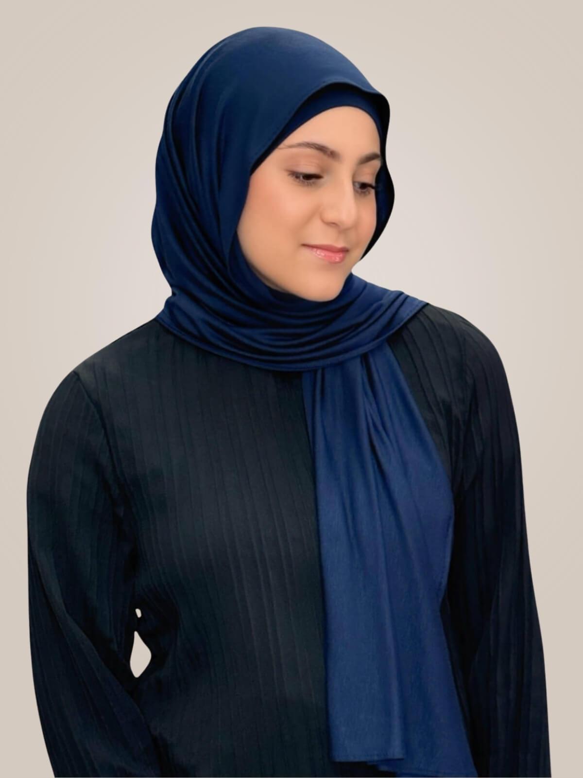 Modish Girl Premium Jersey Hijab-Navy