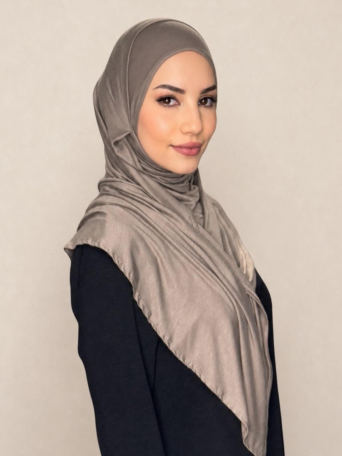 Pre-Sewn Jersey Hijab-Sandstone