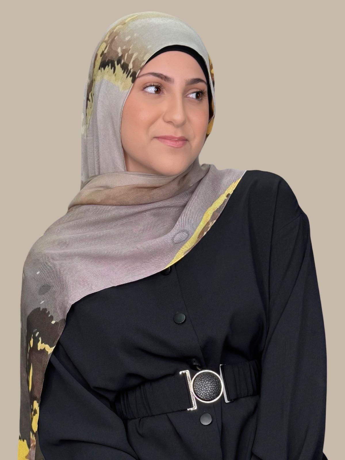 Modish Girl Print Modal Hijab-Beirut Bronze
