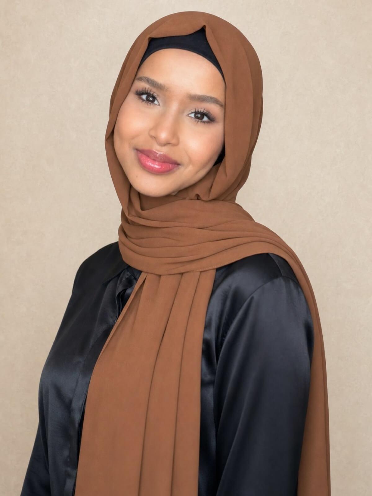 Classic Chiffon Hijab-Cinnamon
