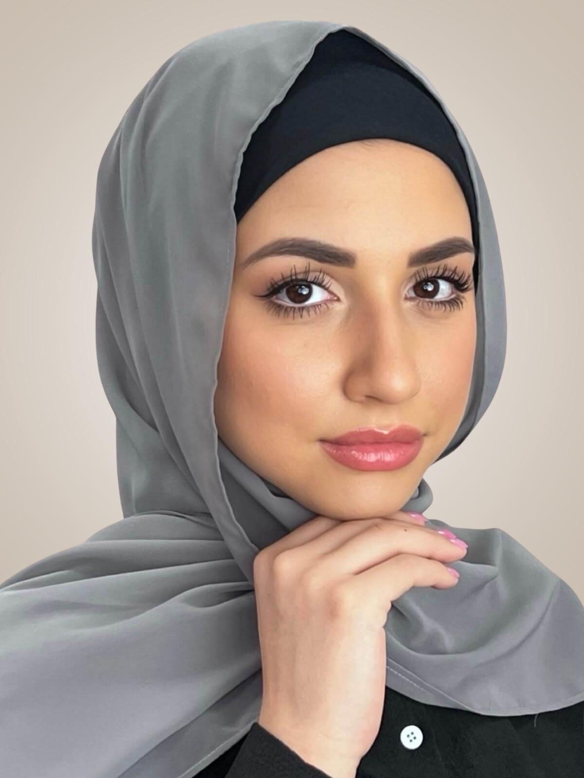 Luxury Chiffon Hijab-Frost Grey