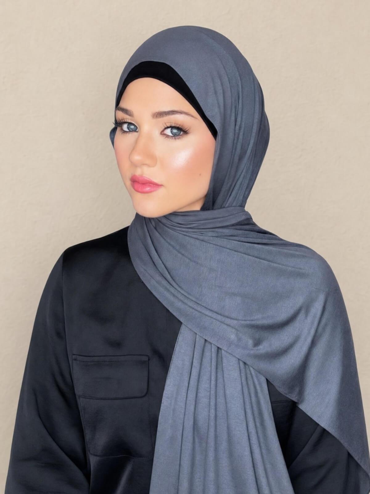 Classic Jersey hijab-Charcoal