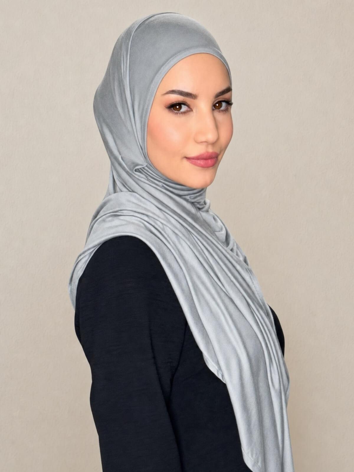 Pre-Sewn Jersey Hijab-Chic Grey