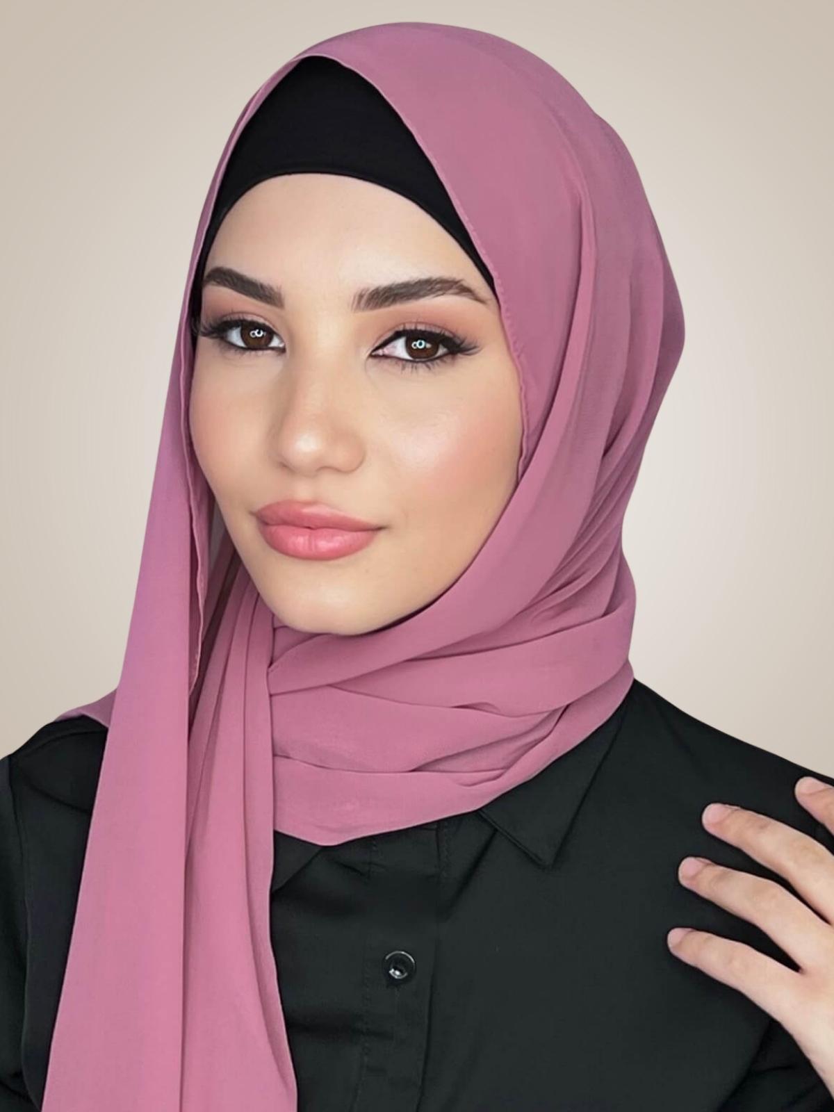 Luxury Chiffon Hijab-Pale Rose